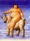 Fernando Botero Canvas Paintings - Rapto de Europa
